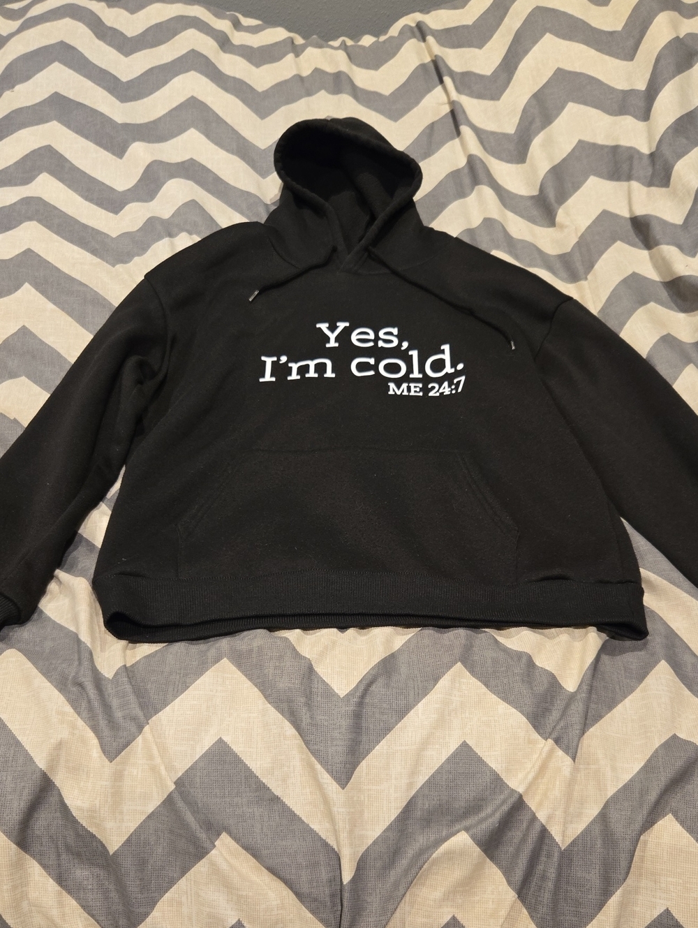 SHEIN Black Pullover Hoodie with White Text
